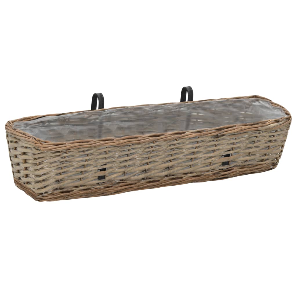 vidaXL Jardinera de balcón con forro PE 2 unidades Dimensiones 40 x 16 x 13 cm, 60 x 18 x 13 cm, 80 x 20 x 15 cm y mas