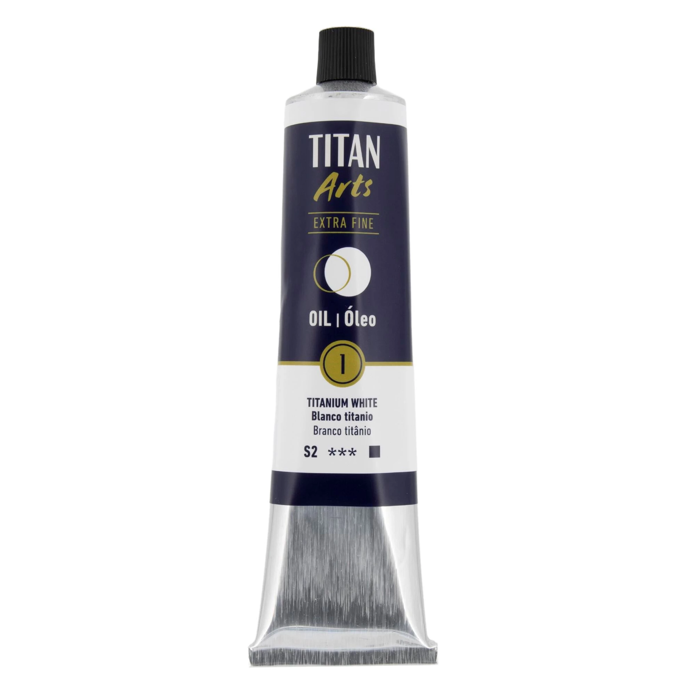 TITAN Arts Colores al óleo Extra Fino tubo 200 ml Blanco titanio N° 1