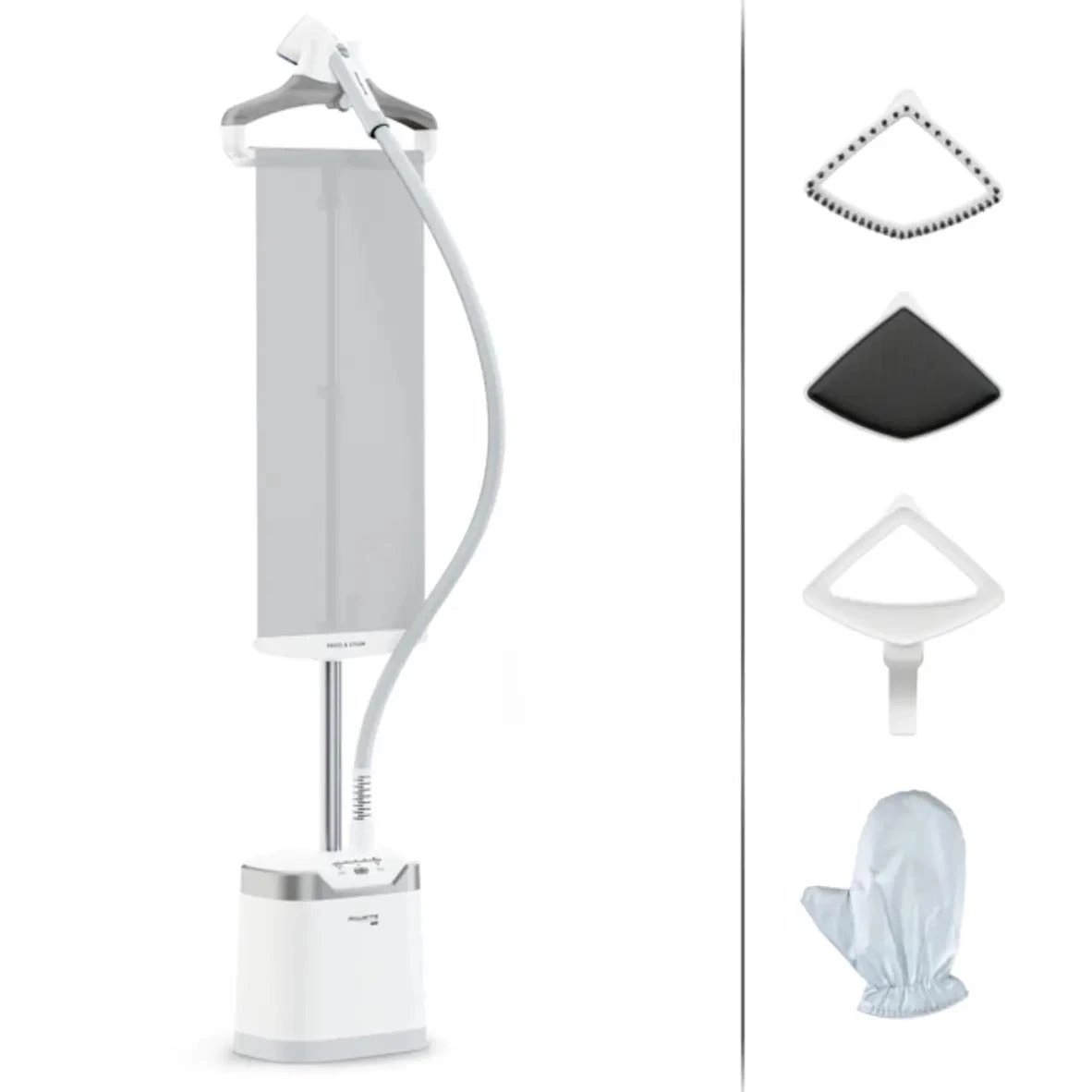 Rowenta - Plancha vertical de vapor IS8470D1 con vapor continuo 42 g/min, sistema Press & Steam patentado y cabezal XL Delta para planchado rápido de todo tipo de tejidos, depósito 1,3 L y calentamiento en 45 s