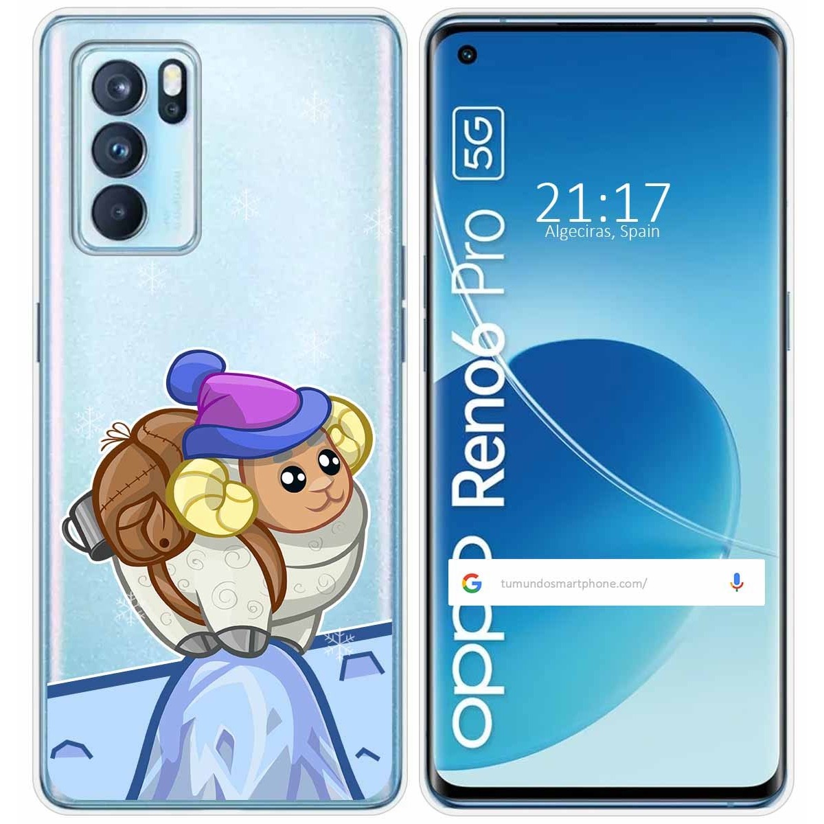 Funda Silicona Transparente para Oppo Reno 6 Pro 5G diseño Cabra Dibujos