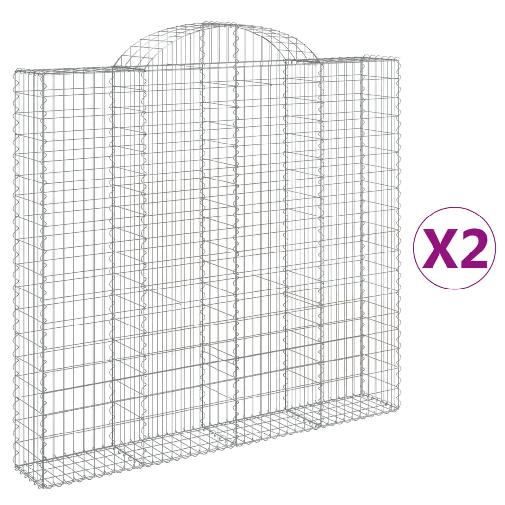 Cestas de Gaviones Vidaxl 2 Uds Hierro Arco 200x30x180/200cm