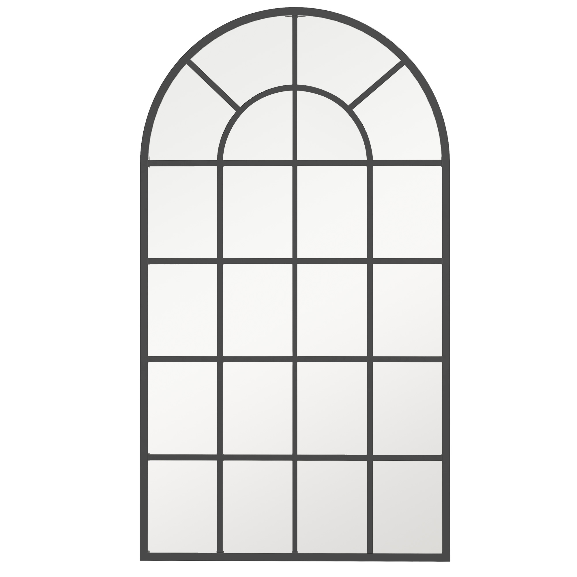 HOMCOM Espejo Decorativo de Pared 65x110 cm Espejo de Ventana de Metal para Salón Vestidor Dormitorio Entrada Estilo Moderno Negro