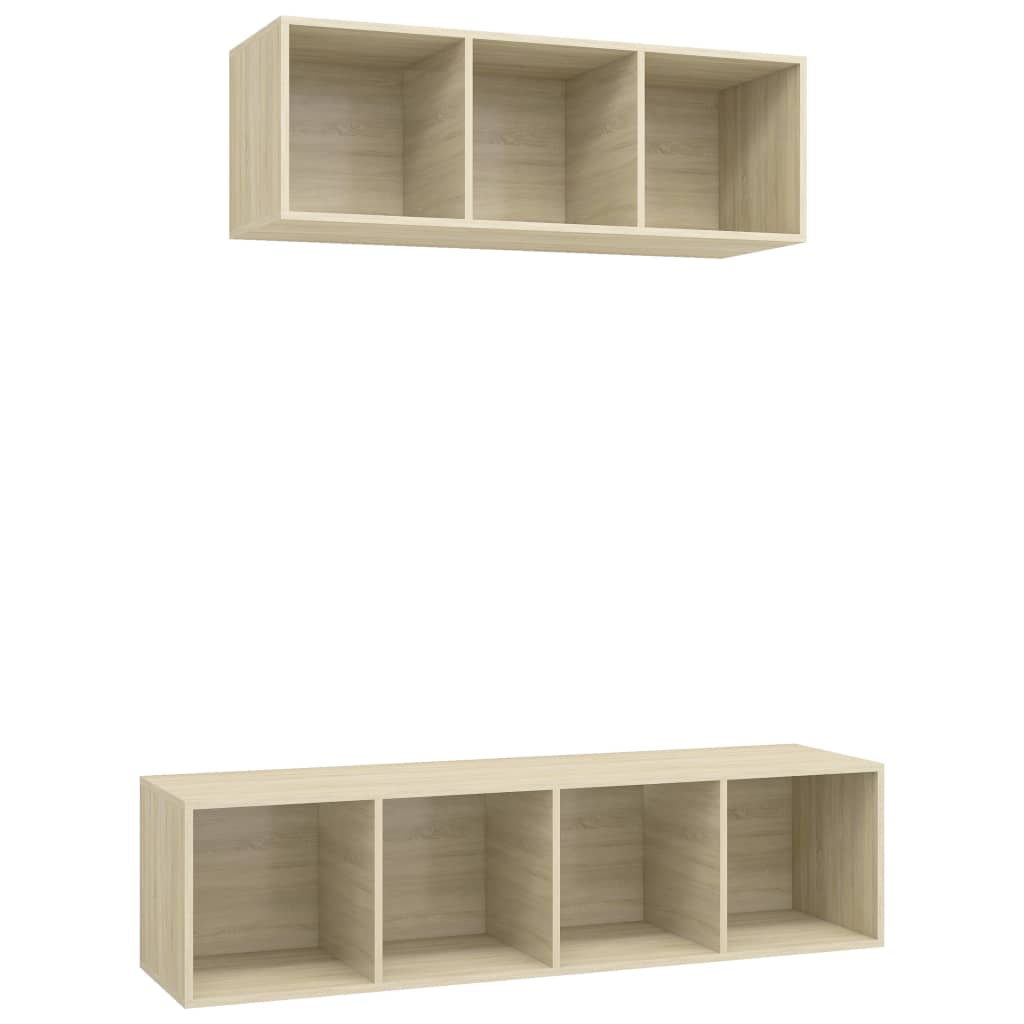 vidaXL Muebles de salón 2 piezas madera ingeniería, Mueble de Salon, Mueble TV, Mueble TV salon, Mesa de TV, Mueble tele