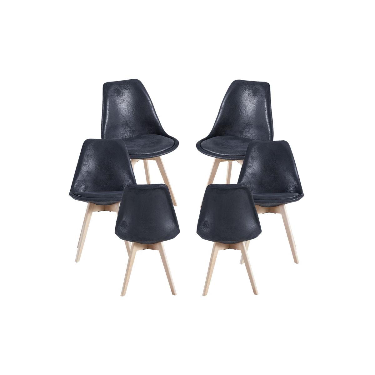 Regalos Miguel - Packs Sillas Comedor - Pack 6 Sillas Synk Vintage - Negro