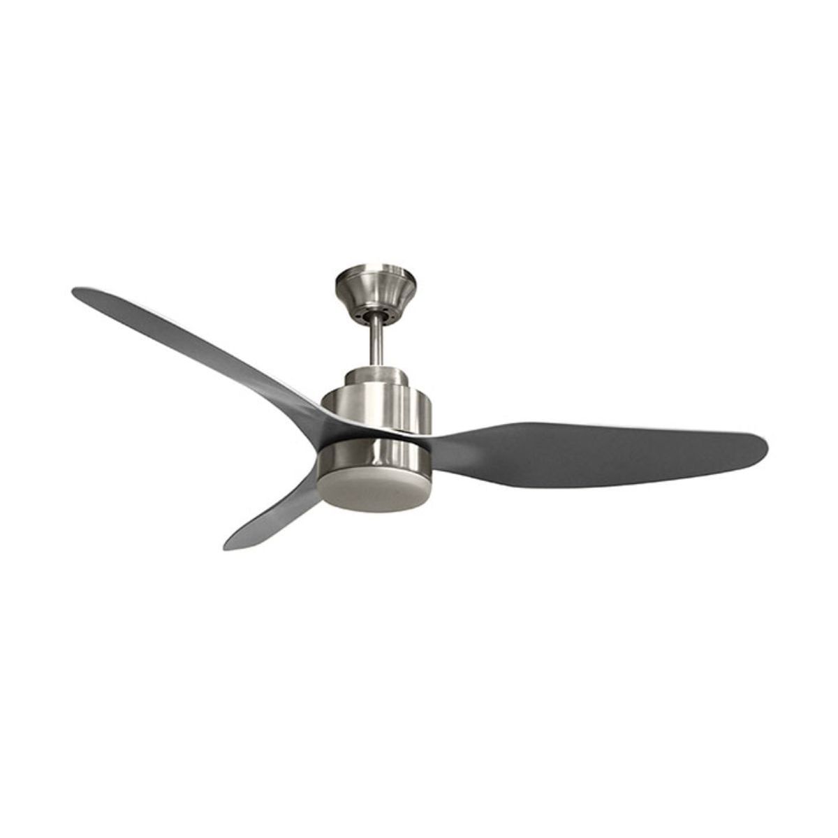 Ventilador de techo Poniente Lumit 16W 3 aspas luz LED níquel Ø116 cm