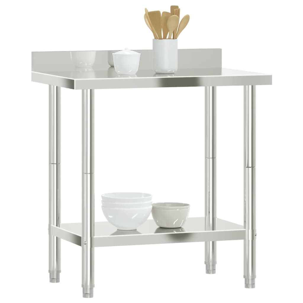 vidaXL Mesa Trabajo Cocina y Salpicadero Encimera de Catering Acero Inoxidable Dimensiones 55 x 55 x 93 cm, 82.5 x 55 x 93 cm, 110 x 55 x 93 cm