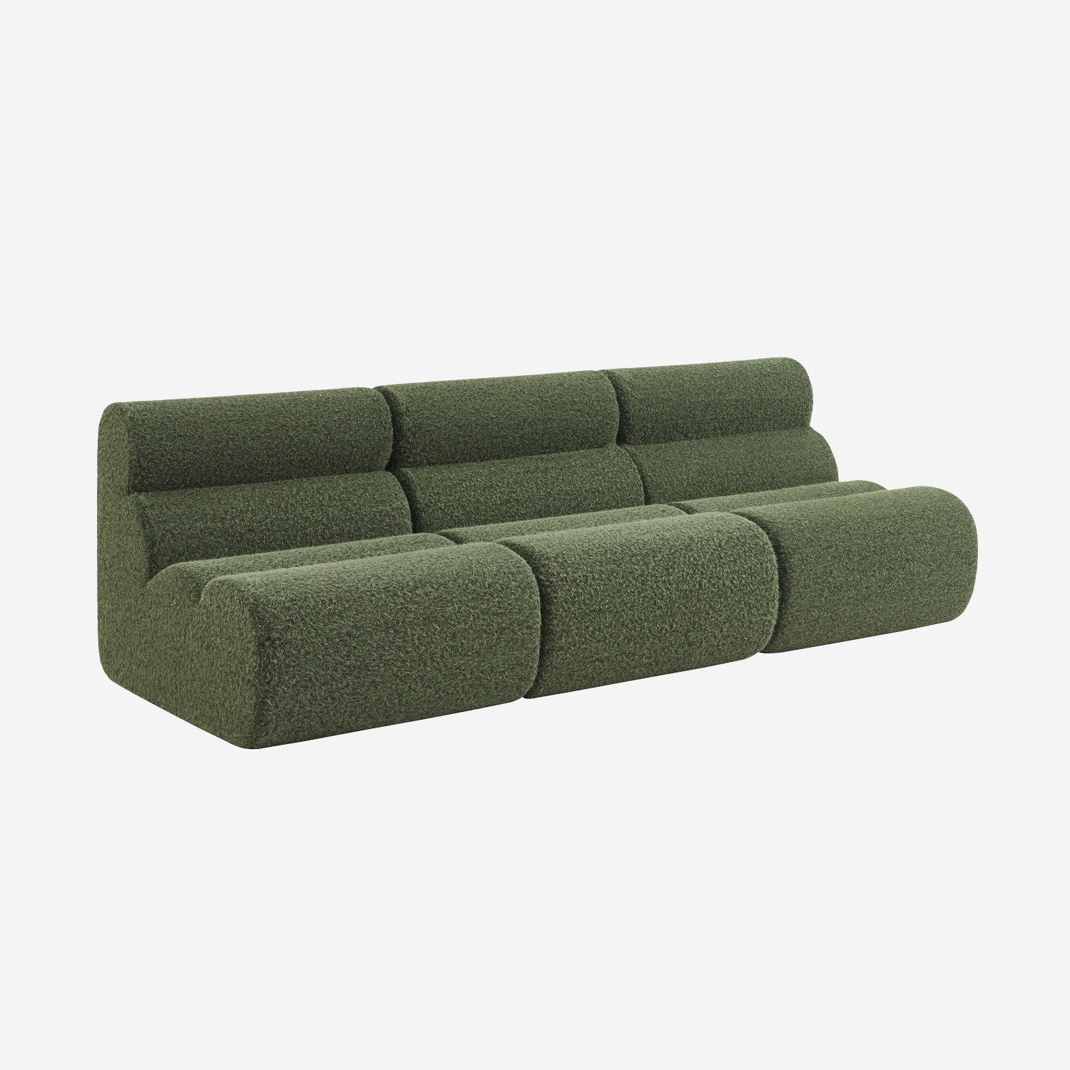 sweeek - Sofá modular con efecto alpaca, 3 plazas , Nova alpaca , 81x99x75