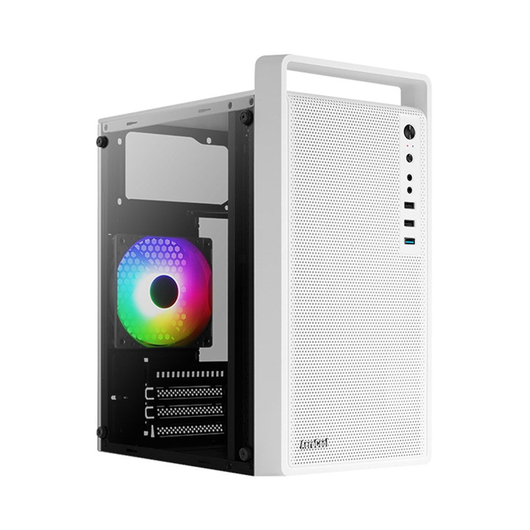 Obudowa aerocool pgs cs-109-g-bk-v1 frgb biał