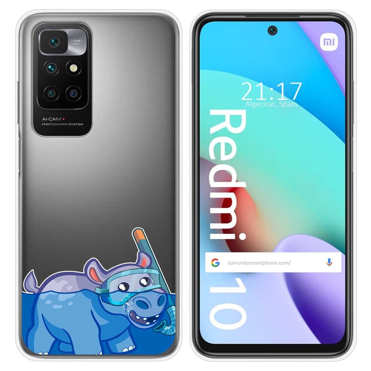 Funda Silicona Transparente para Xiaomi Redmi 10 (2021/2022) diseño Hipo Dibujos
