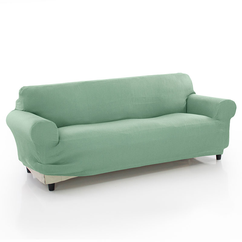 MAXIFUNDAS FUNDAS DE SOFA & CHAISE LONGUE - Funda de Sofá Elástica Strada 4 Plazas Turquesa con Montaje Fácil y Composición de Calidad