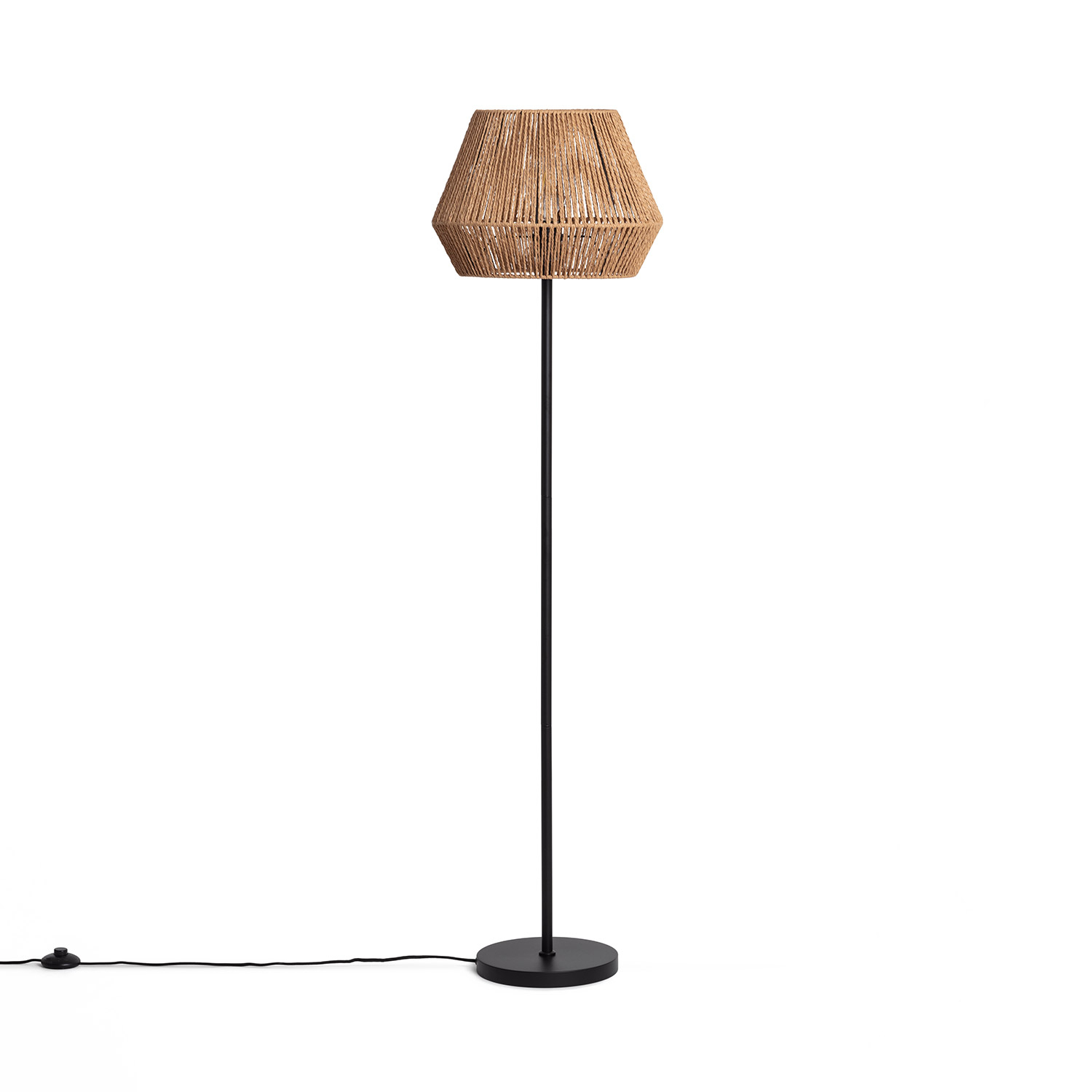 Ledkia Lámpara de Pie Kirito ILUZZIA - Diseño Moderno de Papel Trenzado con Iluminación LED