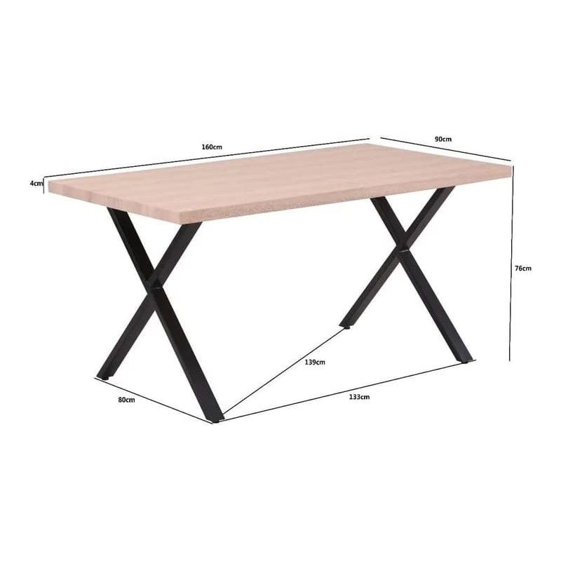 ROMO Mesa Cocina Comedor | Marrón Rectangular | 160x90x76 cm | Hogar | Diseño Moderno | Resistente | Modelo Marchena