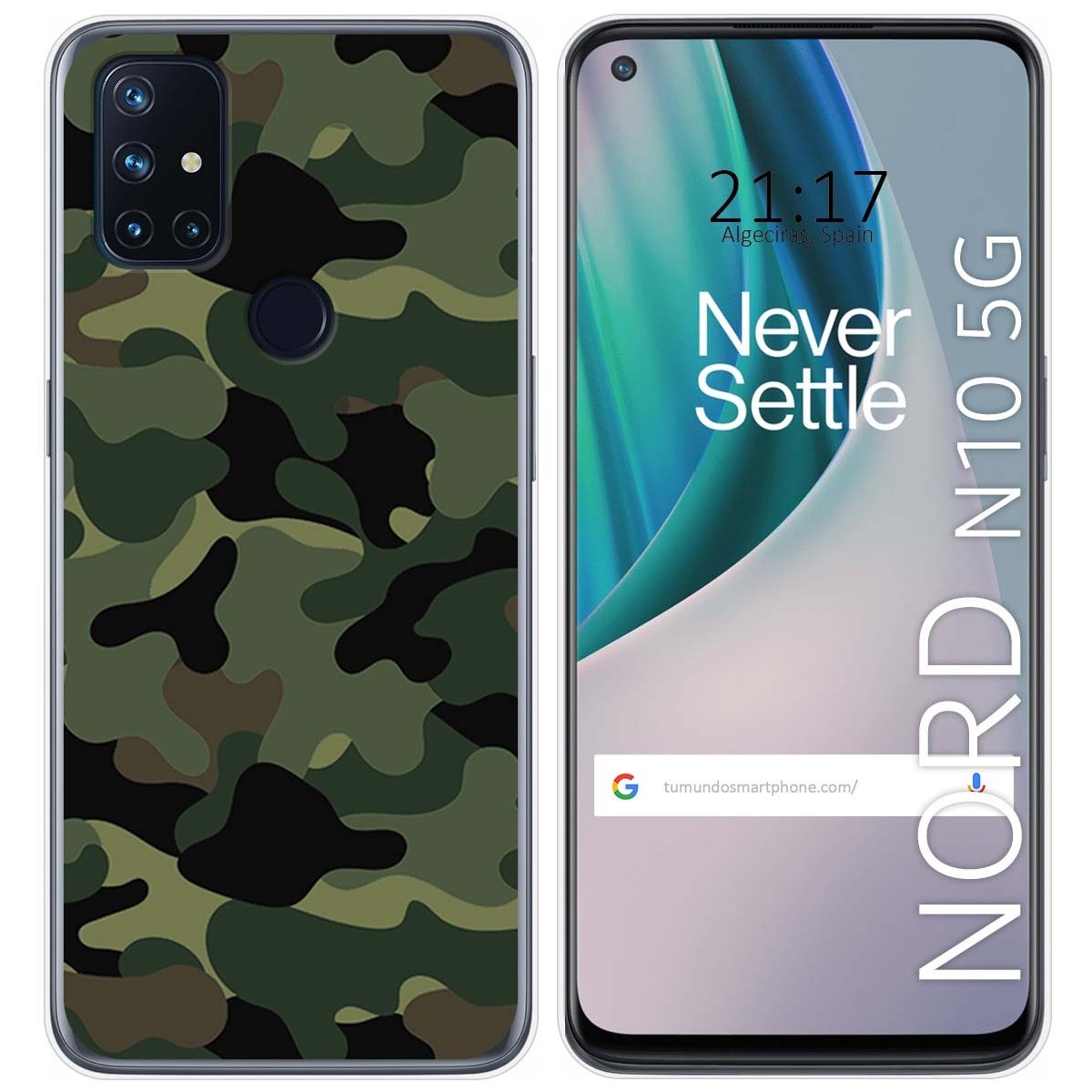 Tumundosmartphone Funda Gel Tpu para Oneplus Nord N10 5G diseño Camuflaje Dibujos