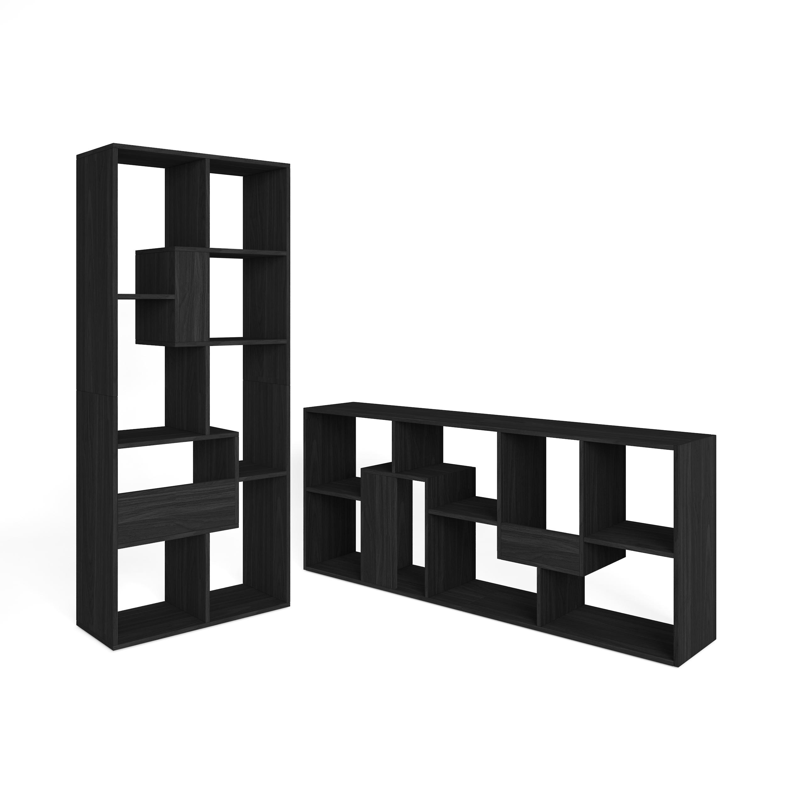 Skraut Home - Librería estantería - Estanteria libros de pared - 67x31x162cm - Con Almacenaje - Estilo Moderno