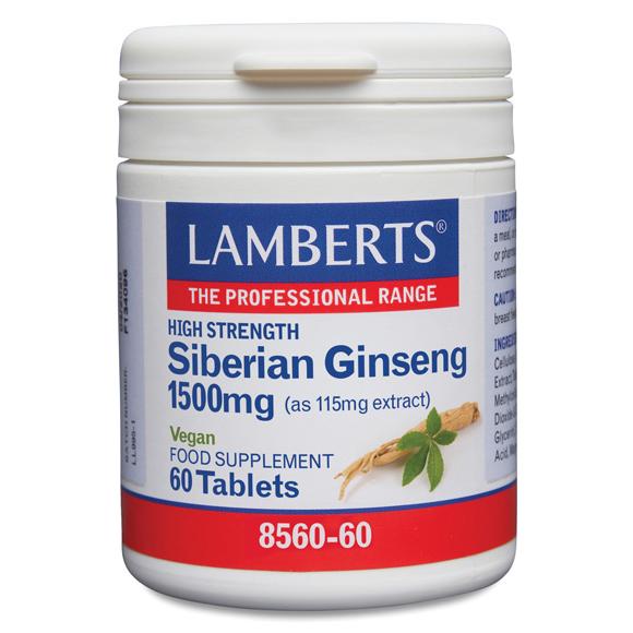 Lamberts Ginseng Siberiano 1500 mg - 60 Tabletas
