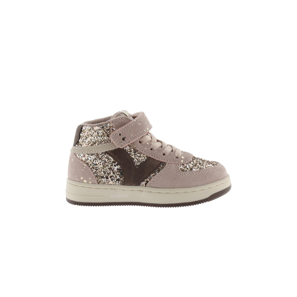 Victoria Tiempo Zapatillas abotinadas de glitter con piezas de serraje y tira adherente 1124134