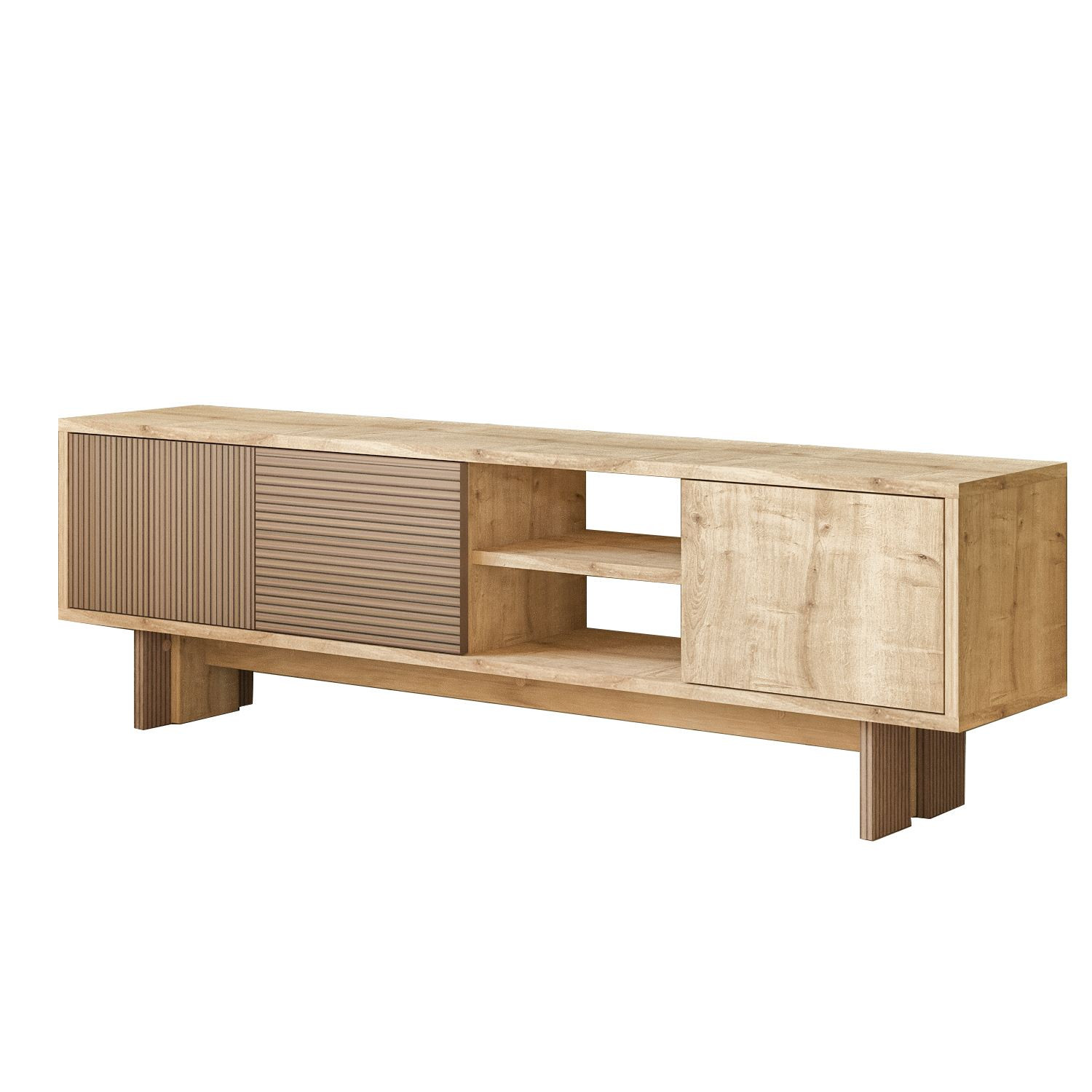 Habitat y Jardin - Soporte de TV de madera "Ravello" - 150 x 30 x 45 cm - Beige