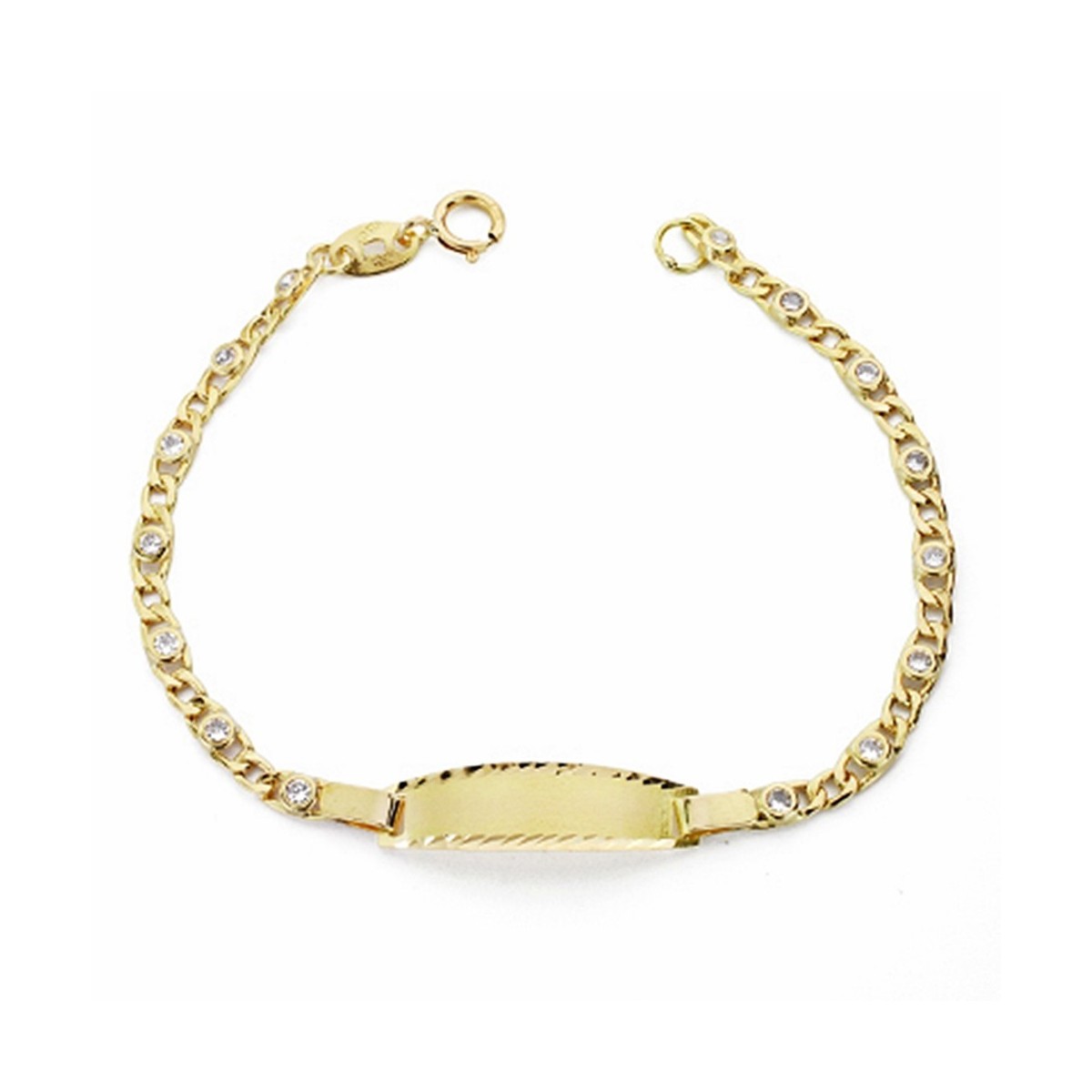 Esclava oro 18k bebé circonitas 14cm.