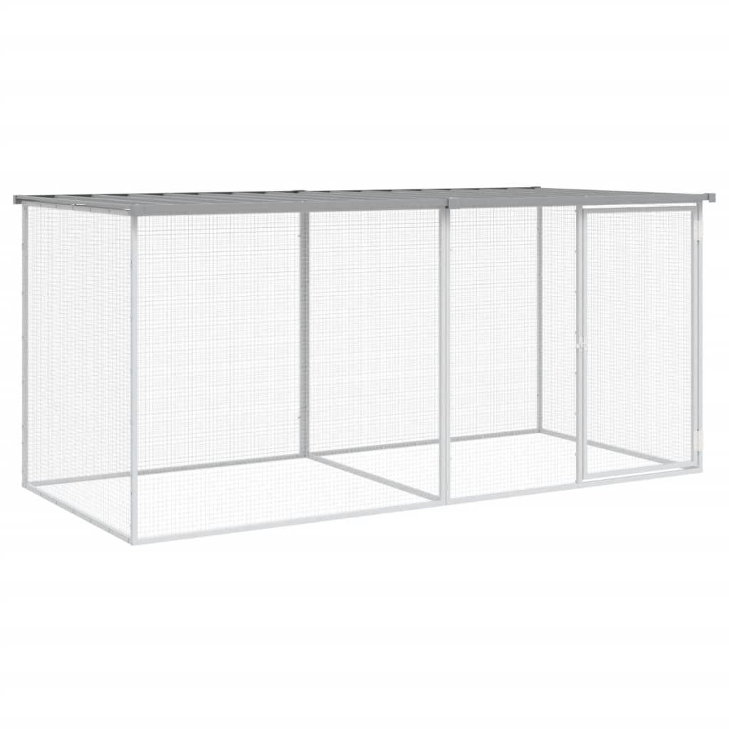 vidaXL Gallinero con Techo Jaula de Gallinas Caseta Acero Galvanizado Color Antracita,  Gris claro, y mas