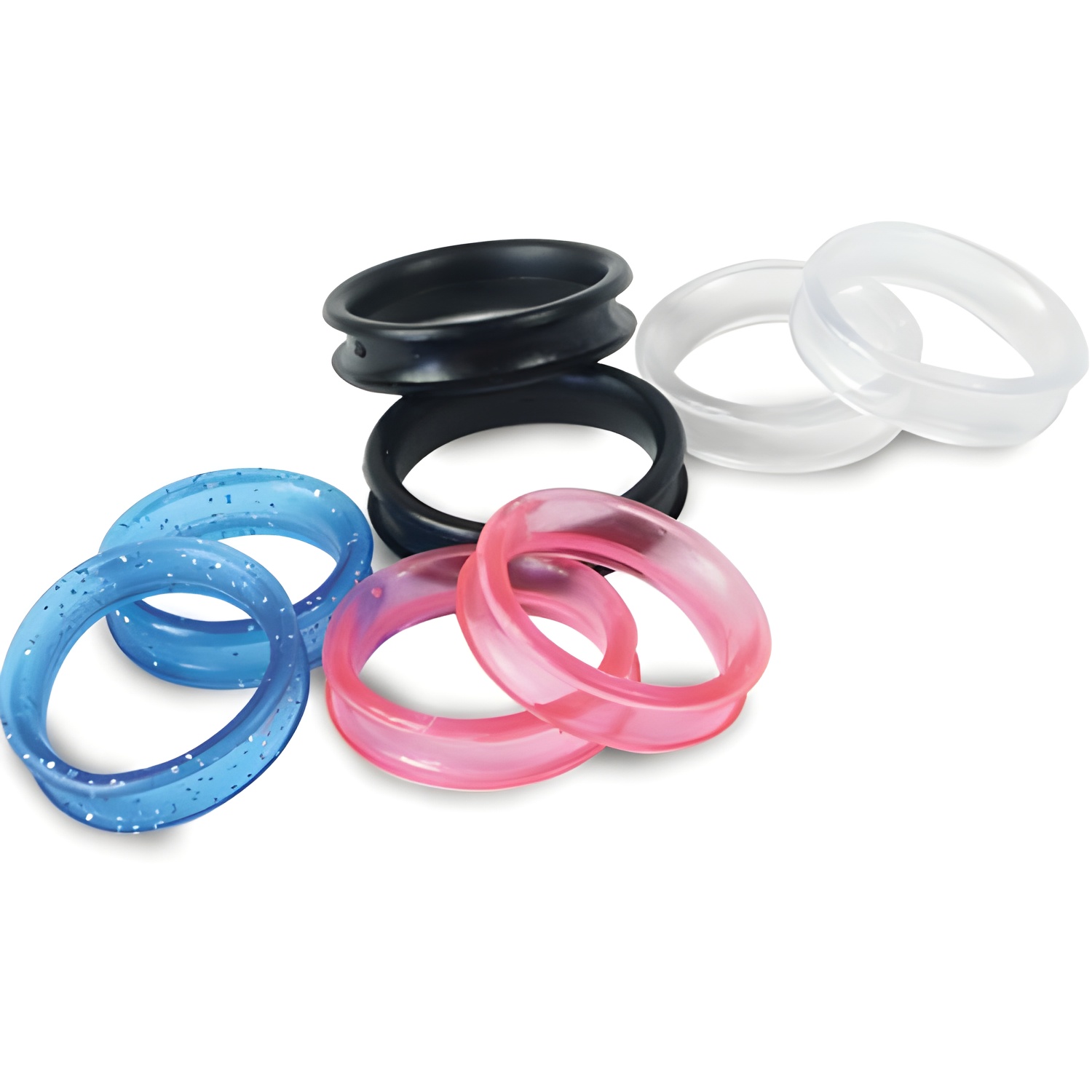 Ibañez Protectores de Goma de Colores Surtidos para Tijeras 22 Mm Negro - Set de 2 Anillos