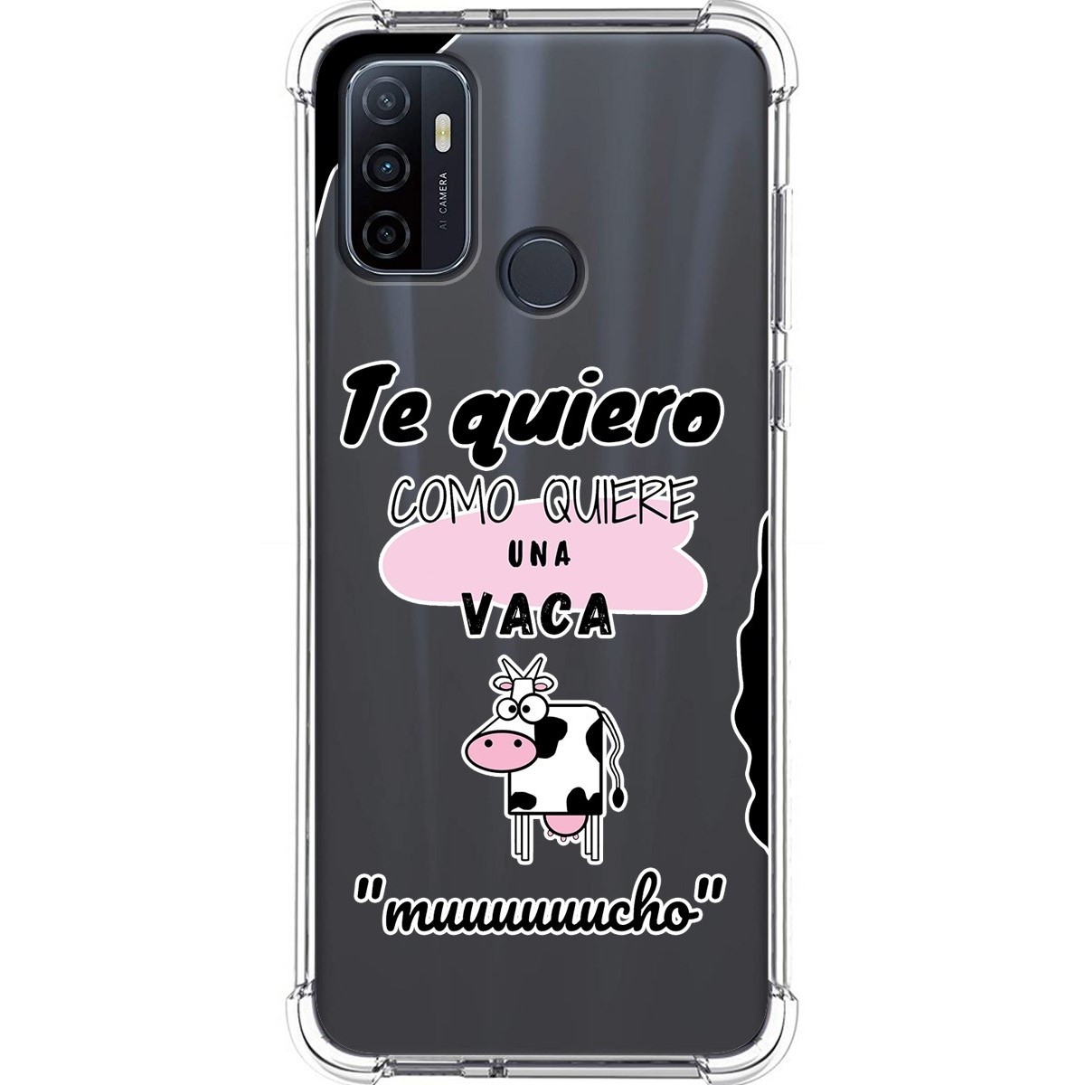 Tumundosmartphone Funda Silicona Antigolpes para Oppo A53 / A53s diseño Vaca Dibujos