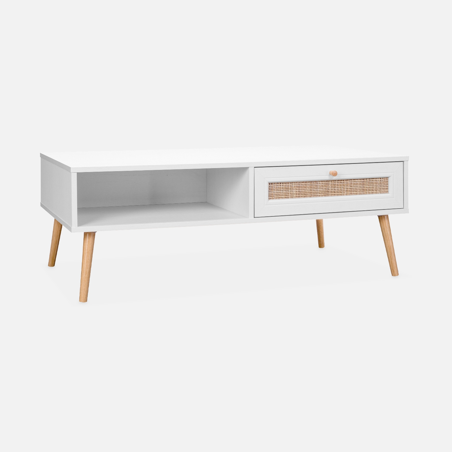 sweeek - Mesa de centro estilo escandinavo de caña , Boheme , 110x59x39