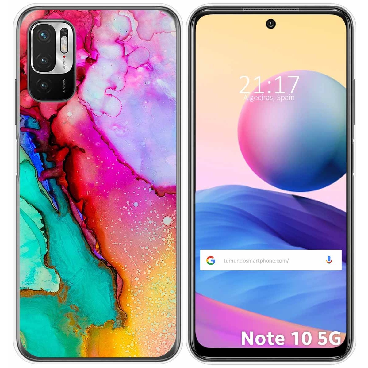 Tumundosmartphone Funda Gel Tpu para Xiaomi Redmi Note 10 5G / POCO M3 PRO 5G diseño Mármol 15 Dibujos