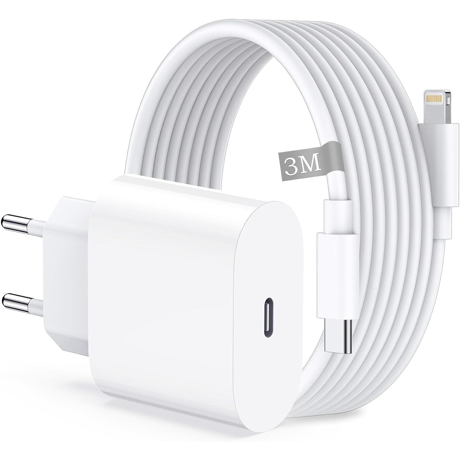 iPhone Cargador rápido USB C【Apple Certificado MFi】20W Fast Charge PD 3.0  Enchufe Pared Charger Adaptador de Corriente con 2M USB C a Lightning Cable  para iPhone 13 Pro/12 Mini/11Pro/SE/XS Max/8/iPad : 