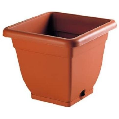 Gerimport Macetero Cuadrado con Plato 30x30x51 Cm para Decoración de Jardín