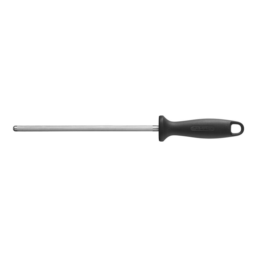 Zwilling - Chaira, De 23 a 26 cm, Afilador Cuchillos, Acero Inoxidable Cromado, Mango Plástico Negro, Utensilio Cocina, Profesional