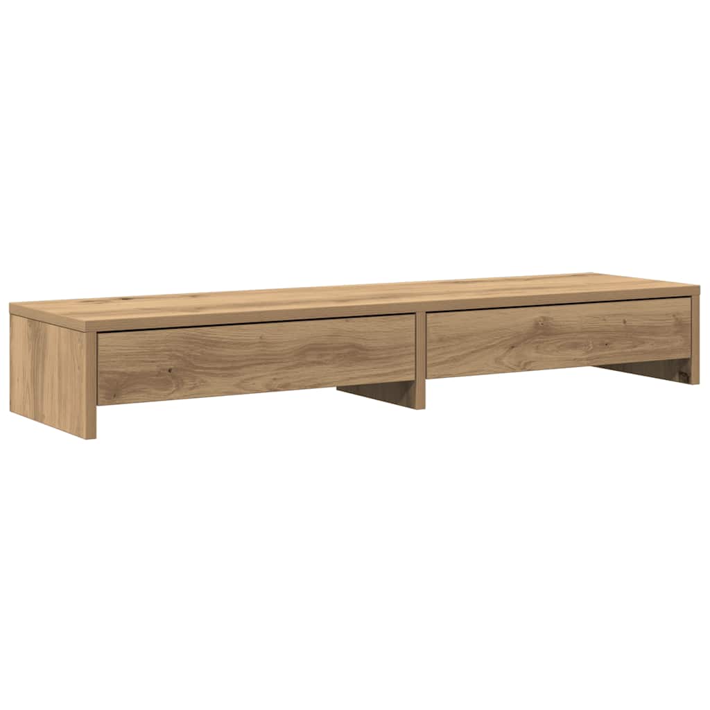 vidaXL Soporte para monitor con cajones madera de ingeniería 100x27x15 cm Multicolor