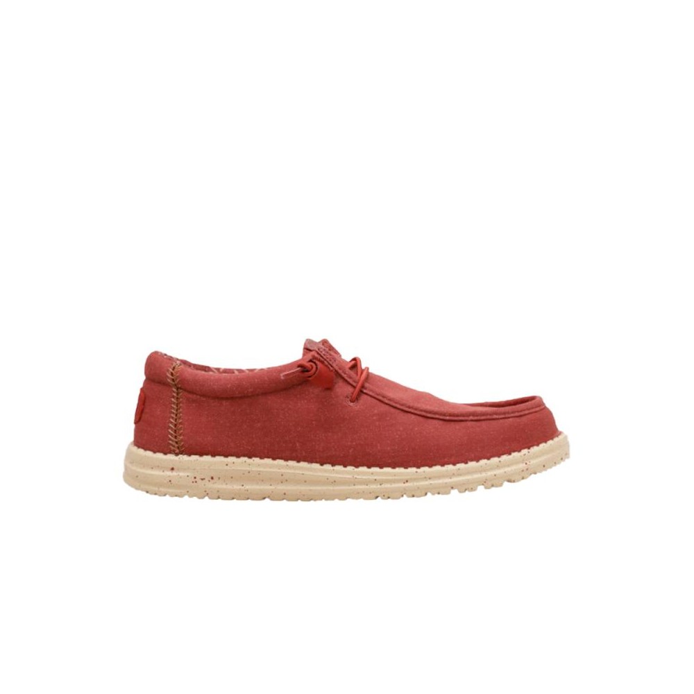 Zapatillas Lona Hombre Heydude Wally Strech Canvas Rojo