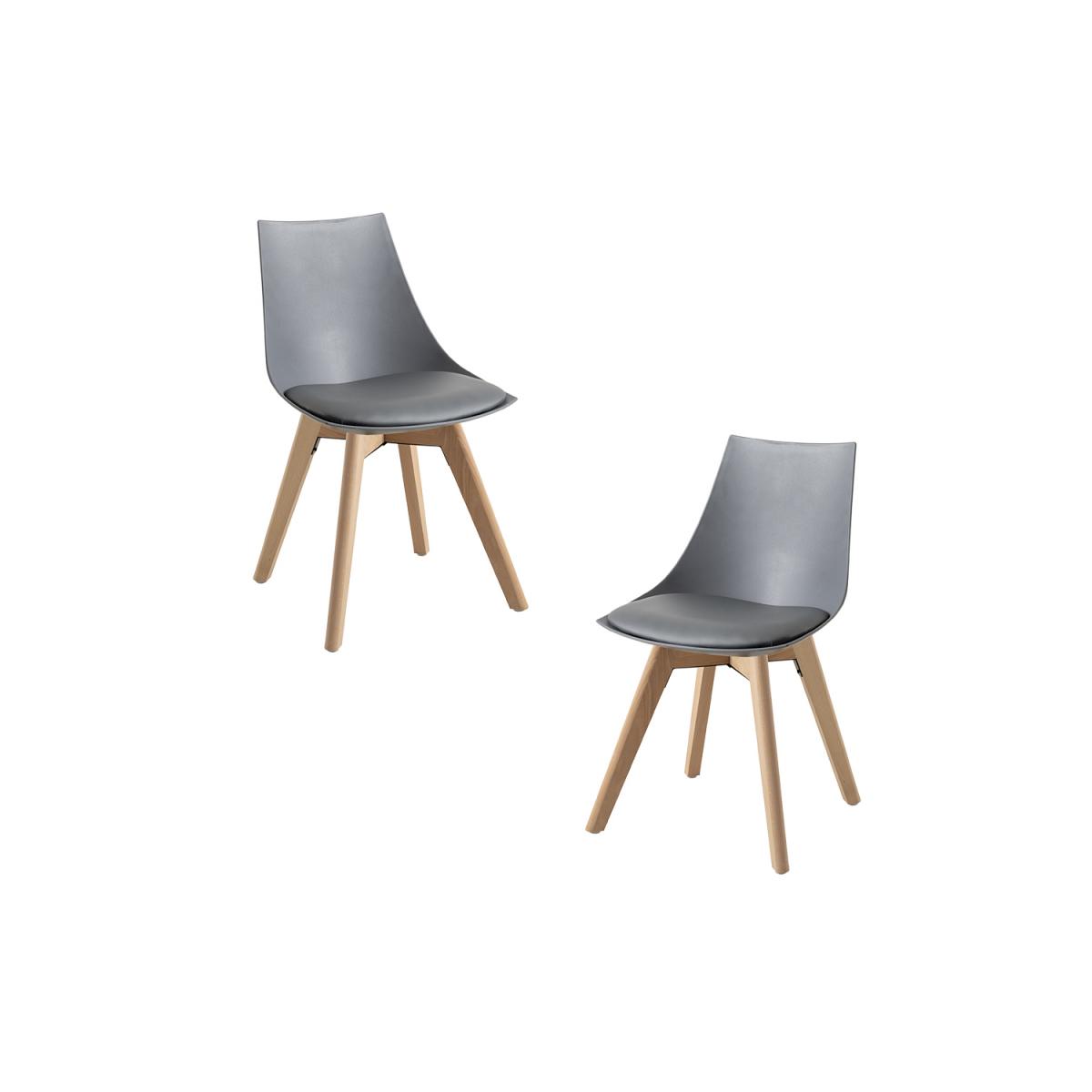 Regalos Miguel - Packs Sillas Comedor - Pack 2 Sillas Blok - Gris oscuro