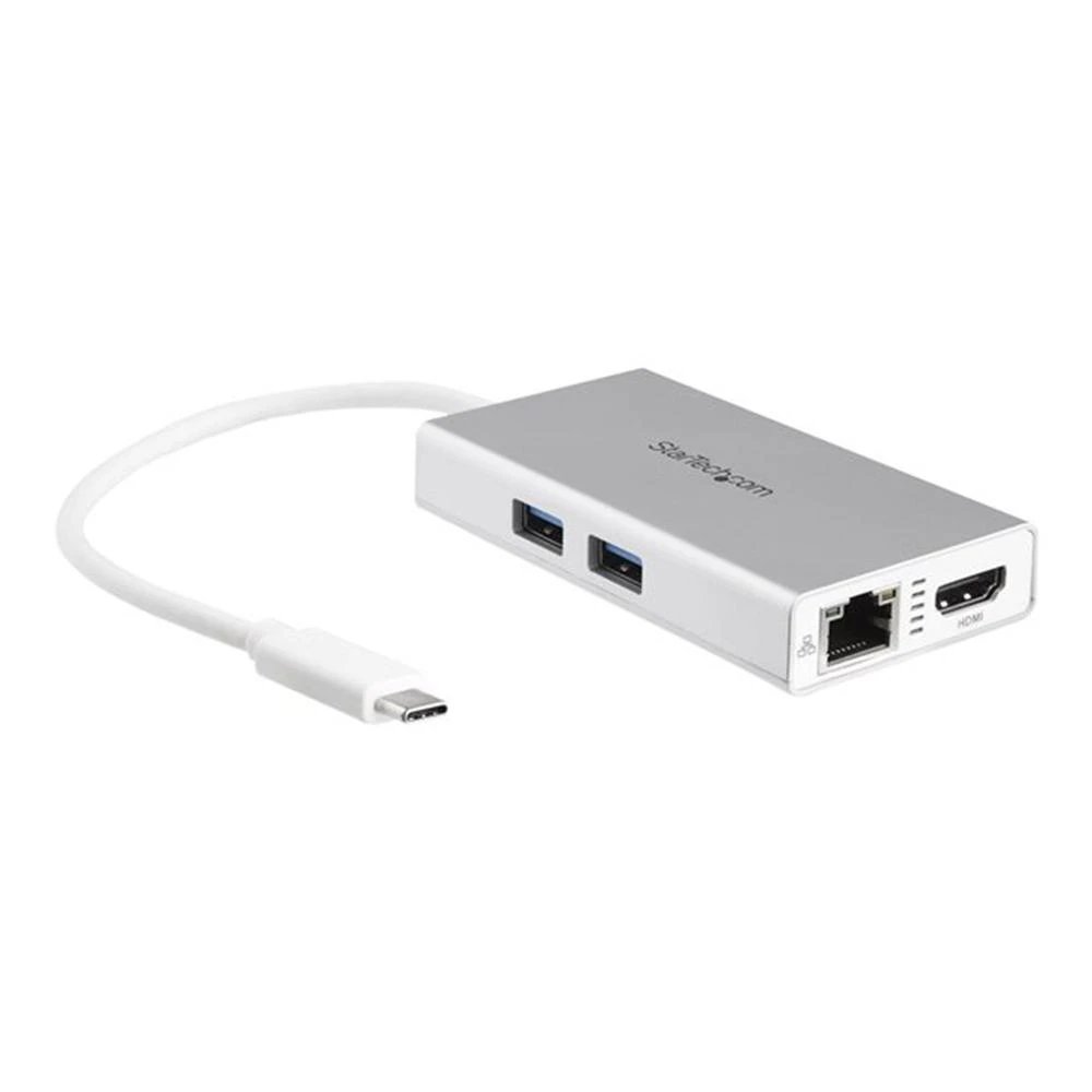 StarTech - Hub USB-C DKT30CHPDW 5 en 1 con HDMI 4K, Ethernet Gigabit y Power Delivery 60 W para portátiles, blanco