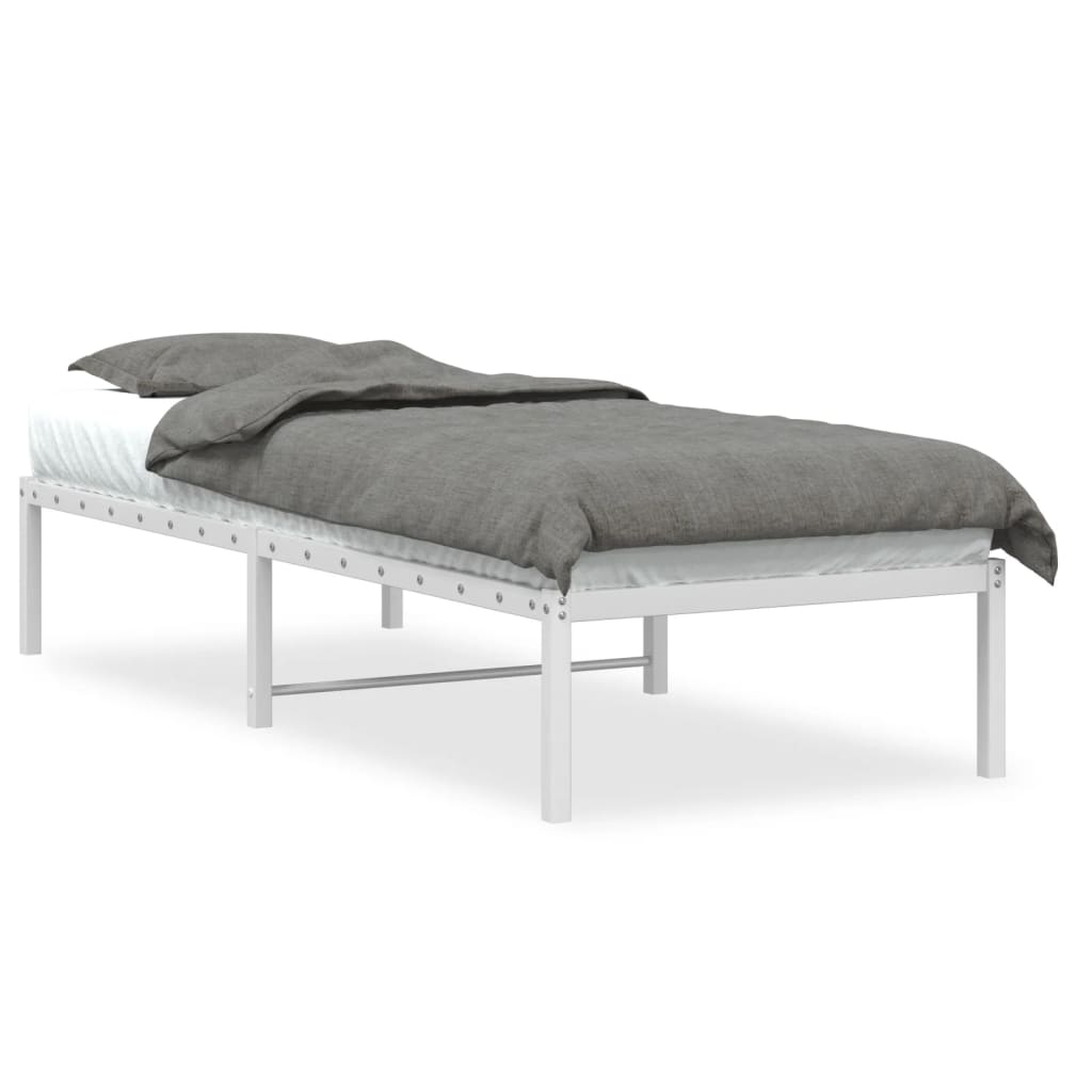 vidaXL Estructura de cama sin colchón metal blanco 75x190 cm
