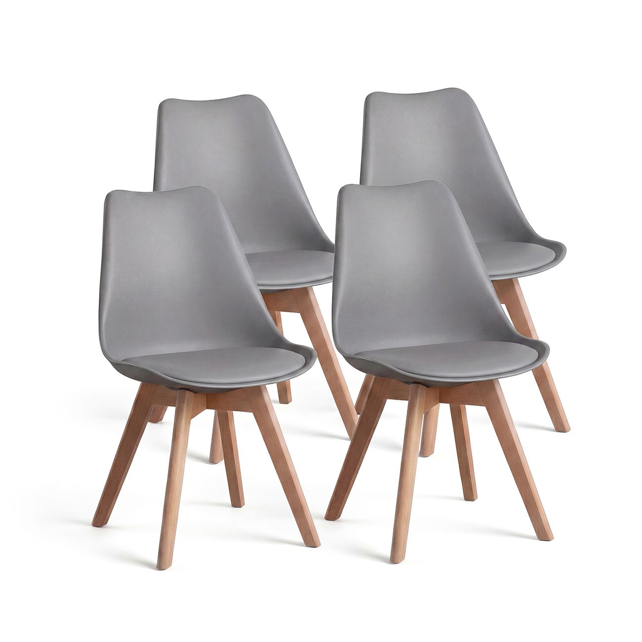 duehome - Pack 4 sillas de comedor 83x39,5 cm Beench