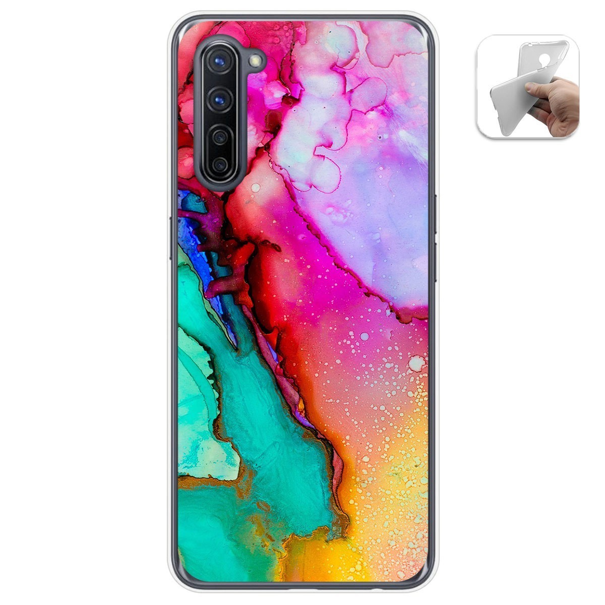 Tumundosmartphone Funda Gel Tpu para Oppo Find X2 Lite diseño Mármol 15 Dibujos