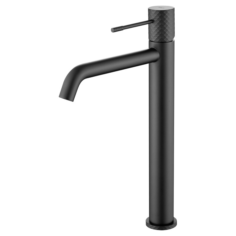 Imex Génova BDG053-3NG grifo monomando caño alto lavabo latón negro mate