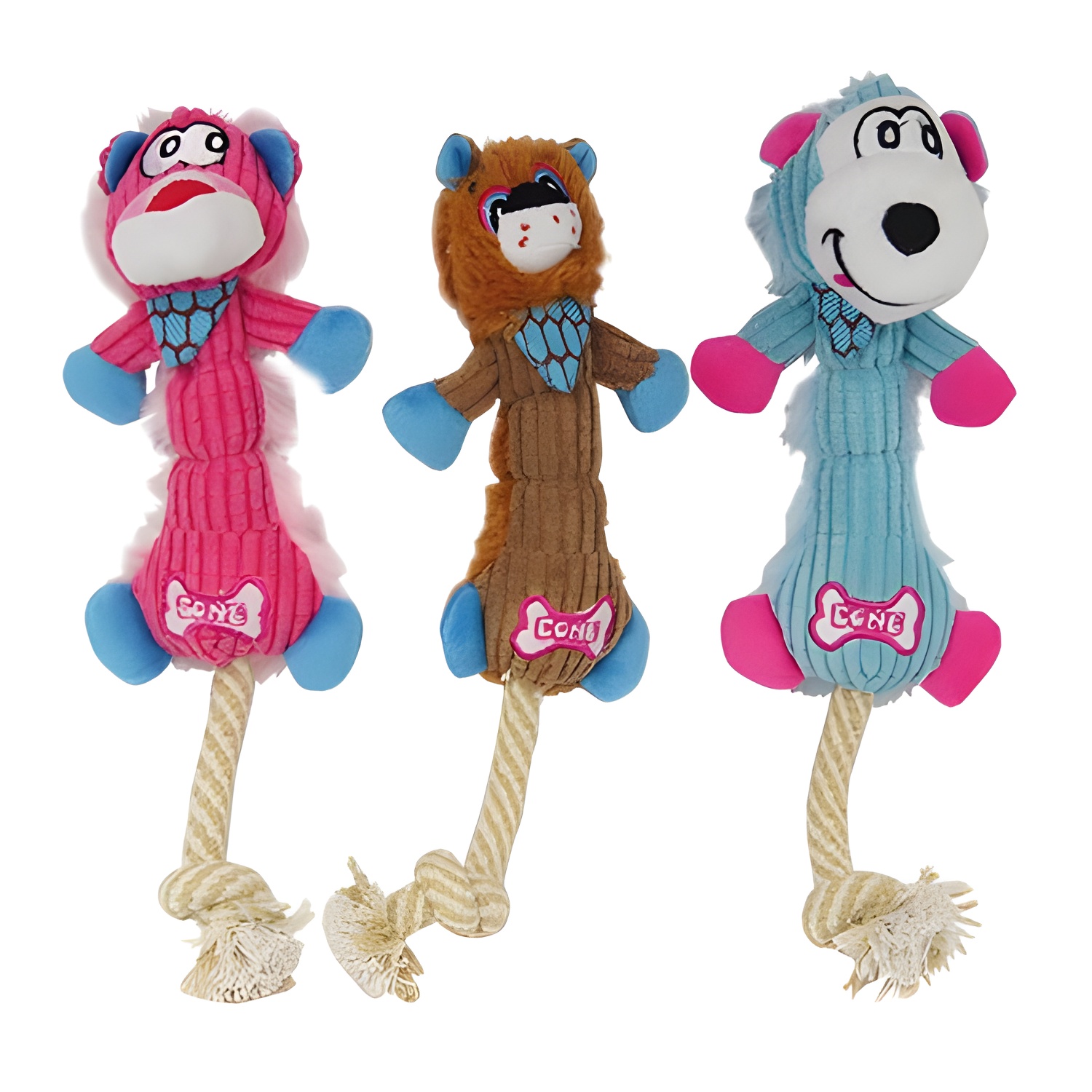 Ibañez Peluche Leona Rosa para Perros con Cuerda Suave y Estimulante