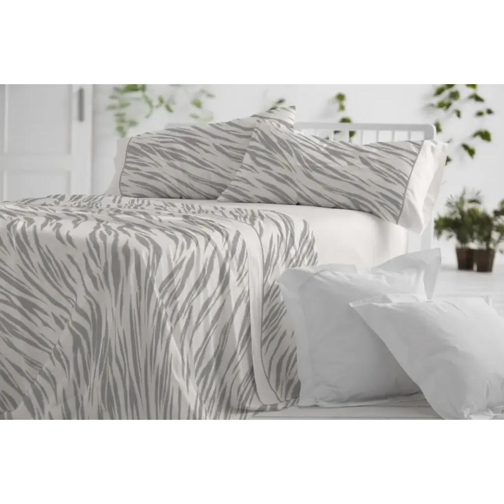 Juego de Sábanas de Tela, Modelo 050 Acero, Multicolor, Burrito Blanco