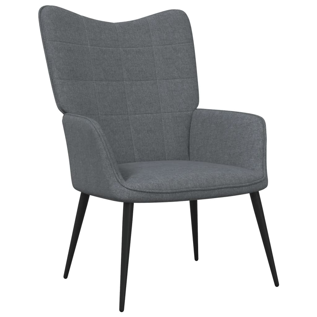 Vidaxl Sillón de Relax con Taburete Tela Gris Oscuro