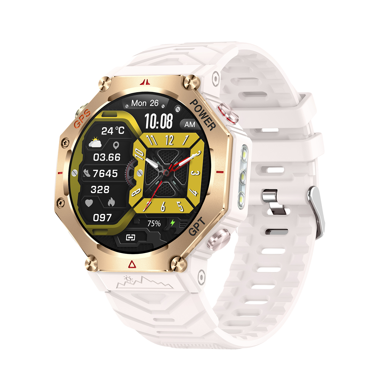 DAM.Smartwatch KC91 con llamadas BT, GPS, herramientas de exploración, ChatGPT y + de 100 modos deportivos. 4,6x1,3x5,9cm