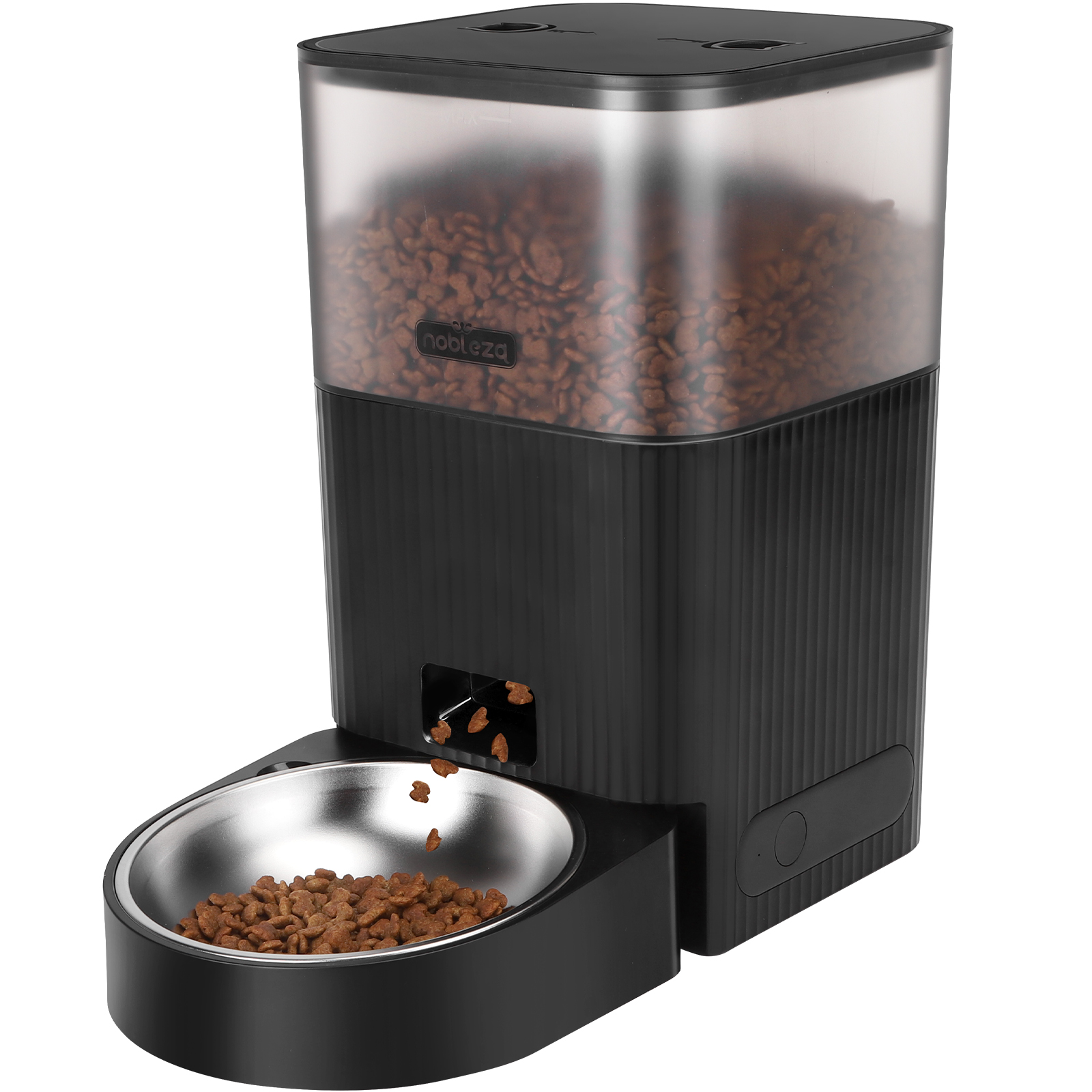 Nobleza Comedero Automático Inteligente WiFi para Gatos y Perros - 4.2L, Controlado por App, Programable (1-10 Comidas al Día), Dispensador de Comida, Negro