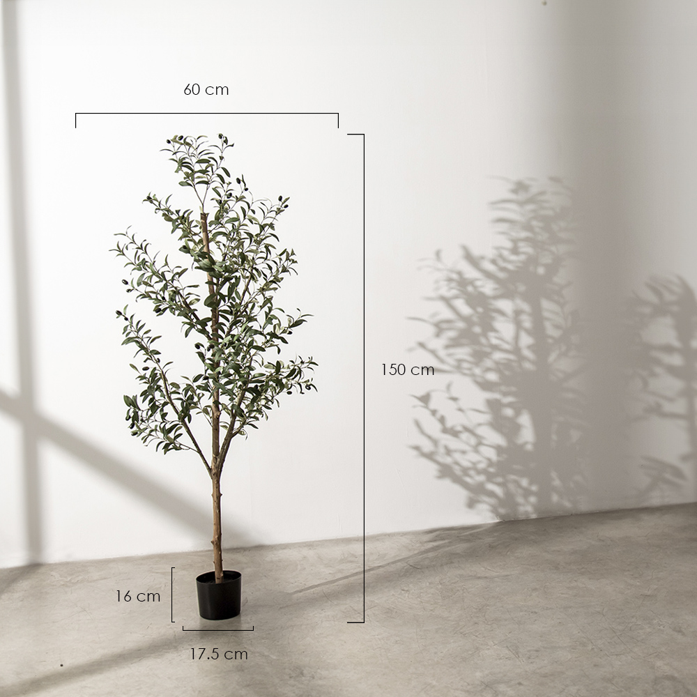 Planta artificial MAIA SHOP árbol Olivo minimal Artificial. Decoración hogar. Decoración oficina, hoteles, eventos, bodas. Disponible en varios tamaños: Altura de 105 cm, 150 cm, 180 cm y 210 cm