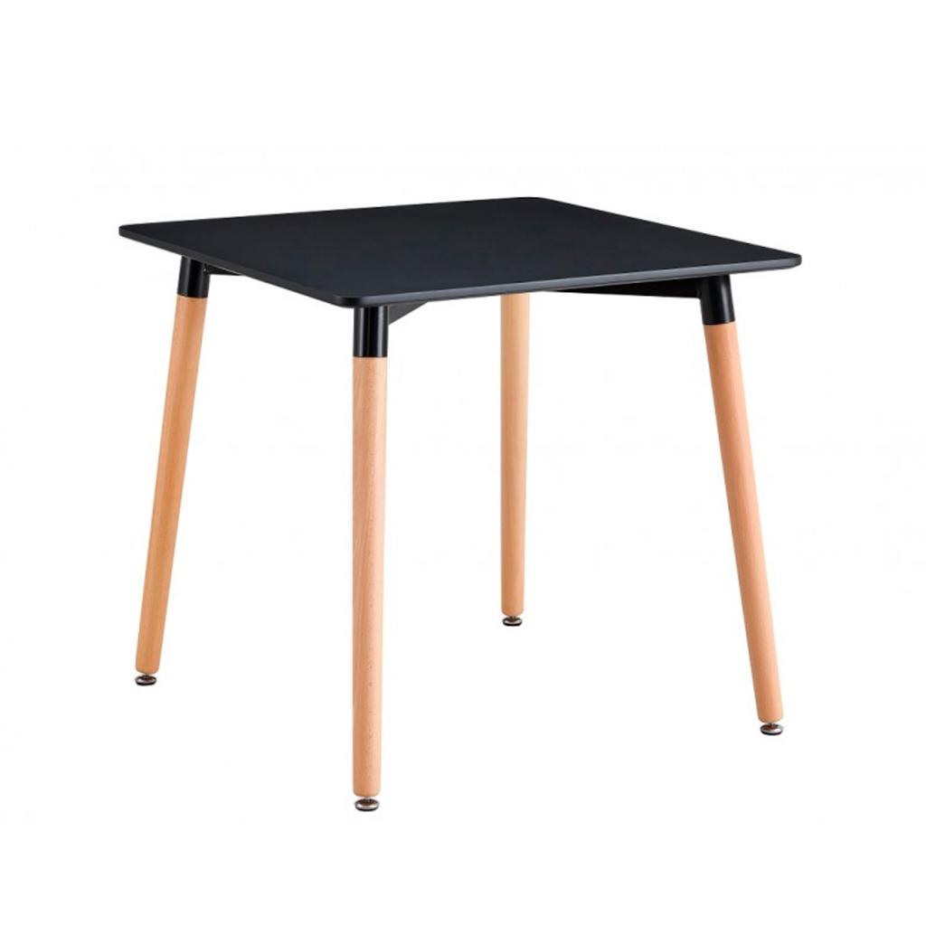 ORION91oficial® - Mesa Rectangular, Tablero Negro🖤y Madera Natural (100x100x75 cm) , Estilo nórdico, Comedor-Oficina-Teletrabajo-Cocina-Salón - spaziOrion91