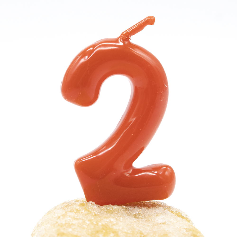CABLEPELADO - Vela cumpleaños - celebracion - sin toxicos - sin humo - Numero de Tarta - fácil colocación - Número 2 - Rojo