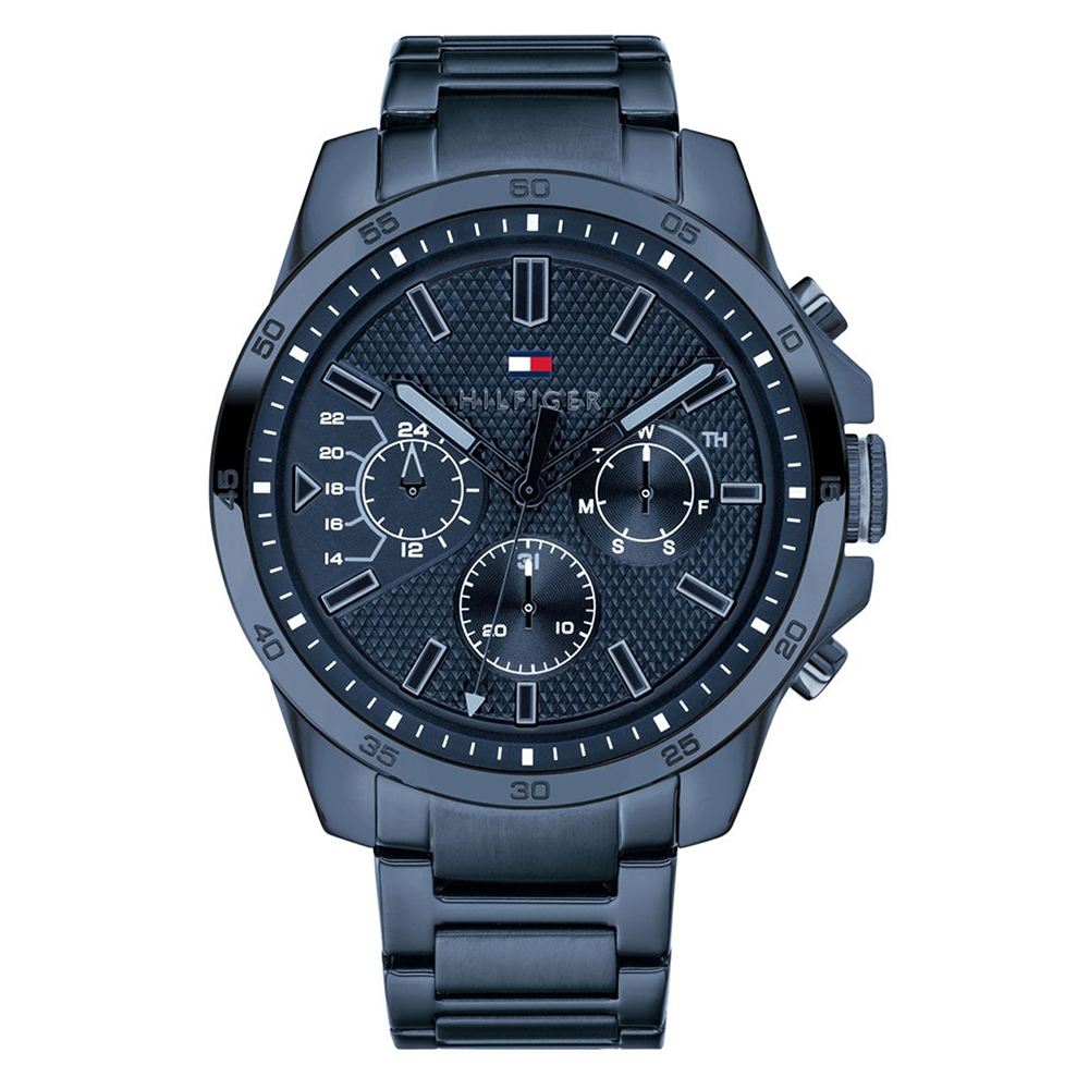 Reloj Tommy Hilfiger de Hombre Analogico Cuarzo Azul Brazalete 1791560, Diámetro 46MM