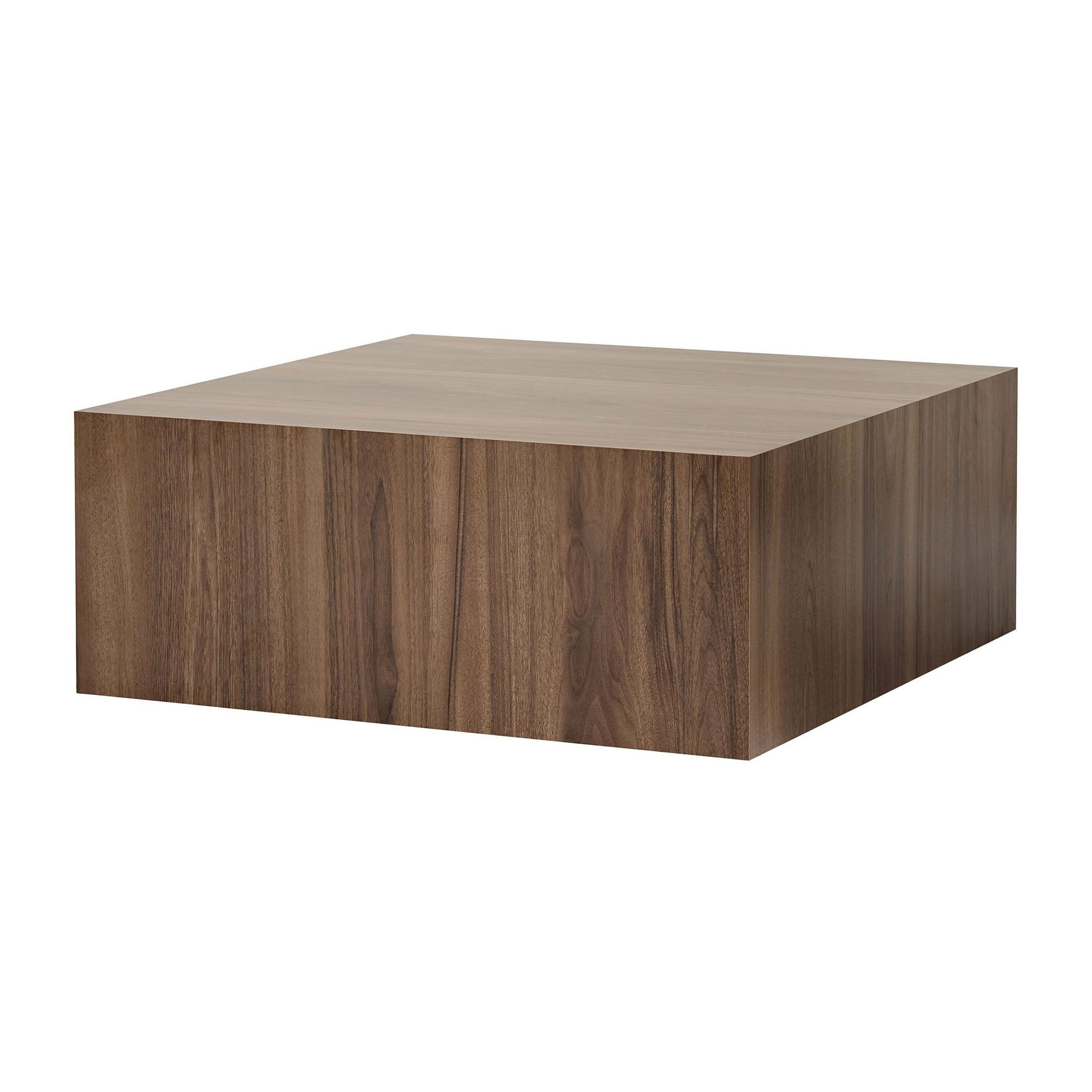 Habitat y Jardin - Mesa de centro de MDF "Prizma" - 90 x 90 x 35 cm - Nogal