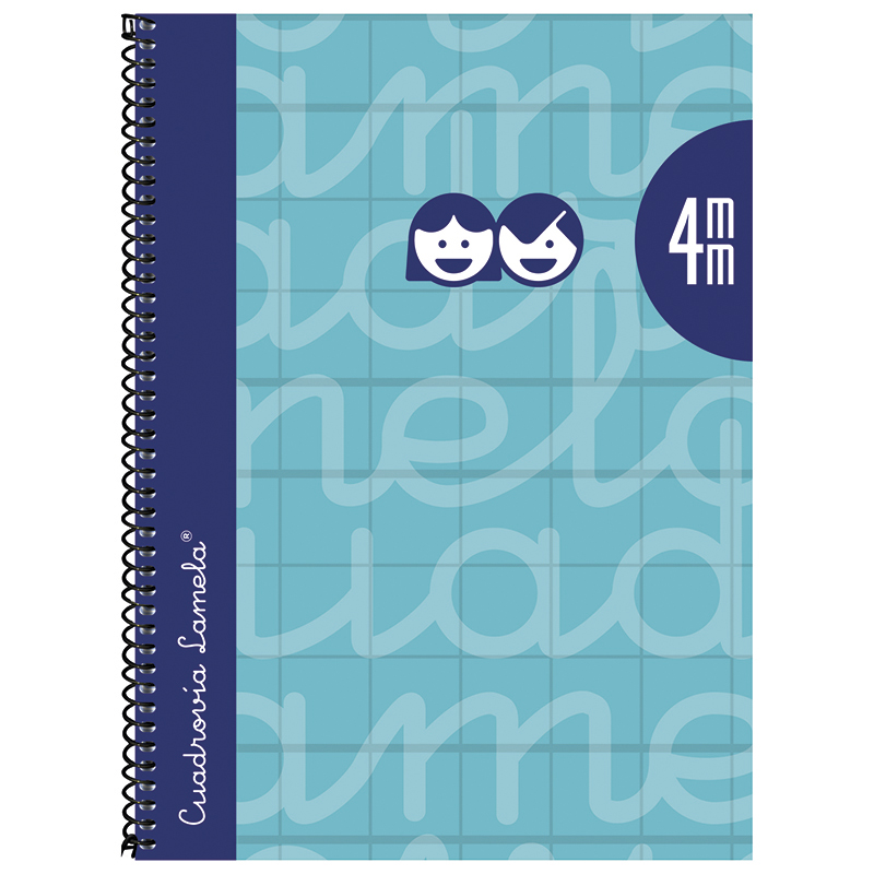 Lamela Cuaderno Espiral 4º (Cuarto) Cubierta Extradura 80H 70grs Cuadrovía 4mm Turquesa