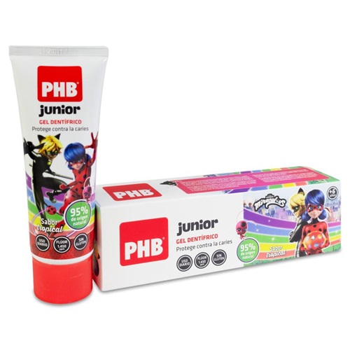 Phb Pasta Dental Junior 75 Ml, Acción Anticaries y Refuerzo de los Dientes